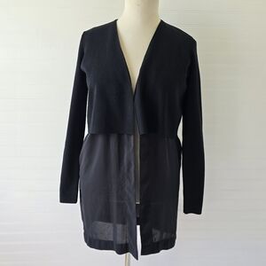 COS Black Sheer Bottom No-Close Cardigan Jacket XS